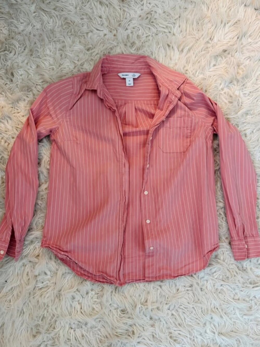 Old Navy Striped Pink Dress Shirt (Size XS)